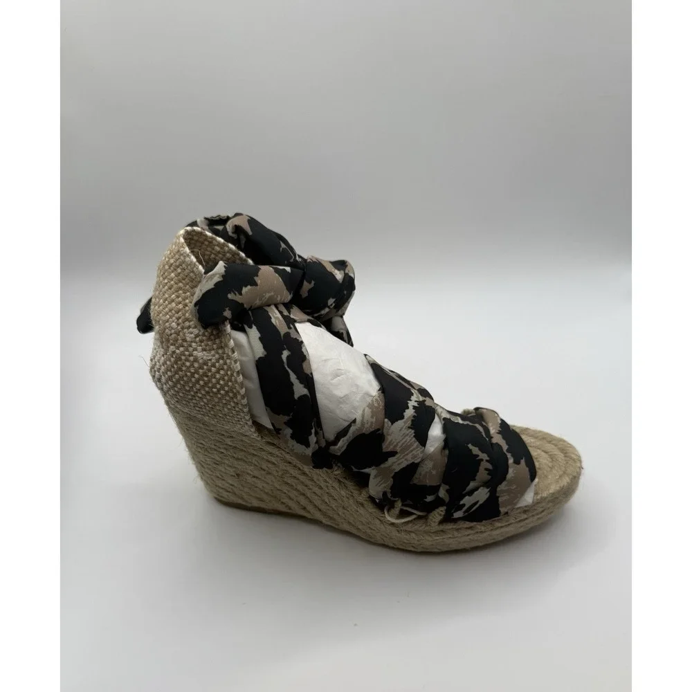 Diane von Furstenberg x Castañer Jorgelina Leopard Wedge Espadrilles Size 6 NIB